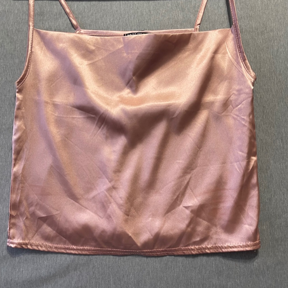 NEW Nasty Gal Womens Cami Top Size 0 Rose Gold Cowl Neck Satin Party Feminine - Picture 7 of 7